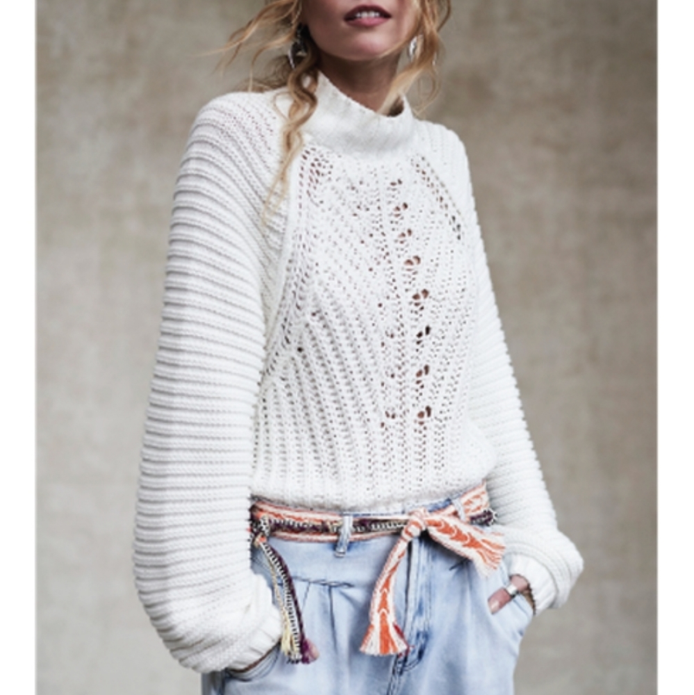 Elegant White Knit Sweater
